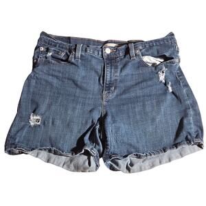 Levi's Mid-Length Distressed Denim Shorts - Size 32